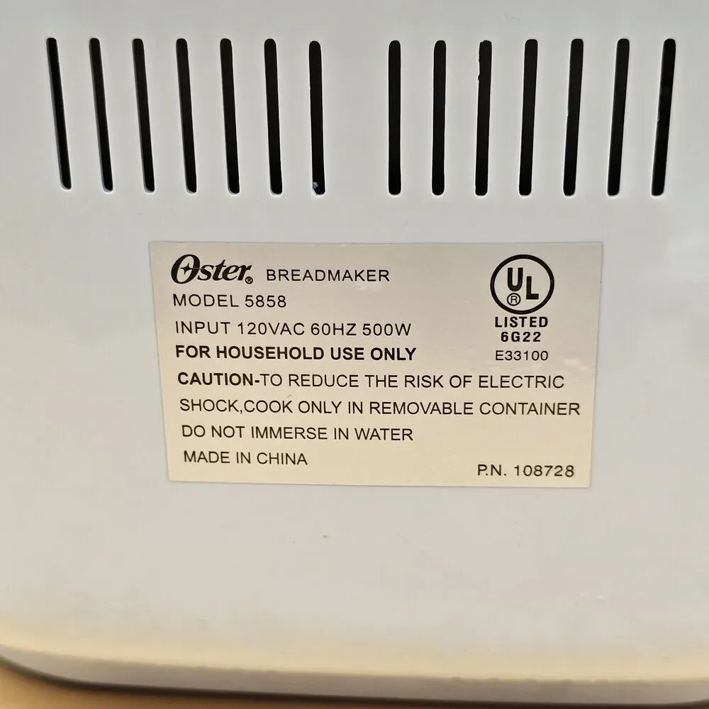 Oster 5858 Compact ExpressBake 2 lb Breadmaker White Automatic Bread Machine